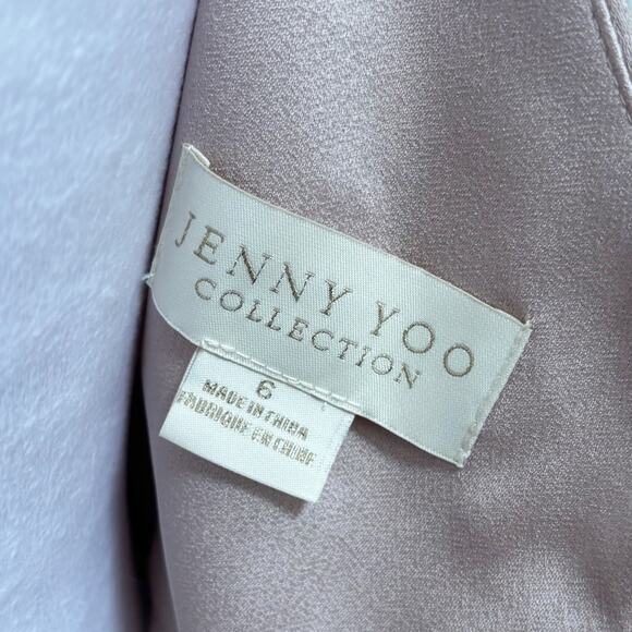 Jenny Yoo Kat Satin Midi Dress 6 Pink Prosecco - Picture 5 of 5